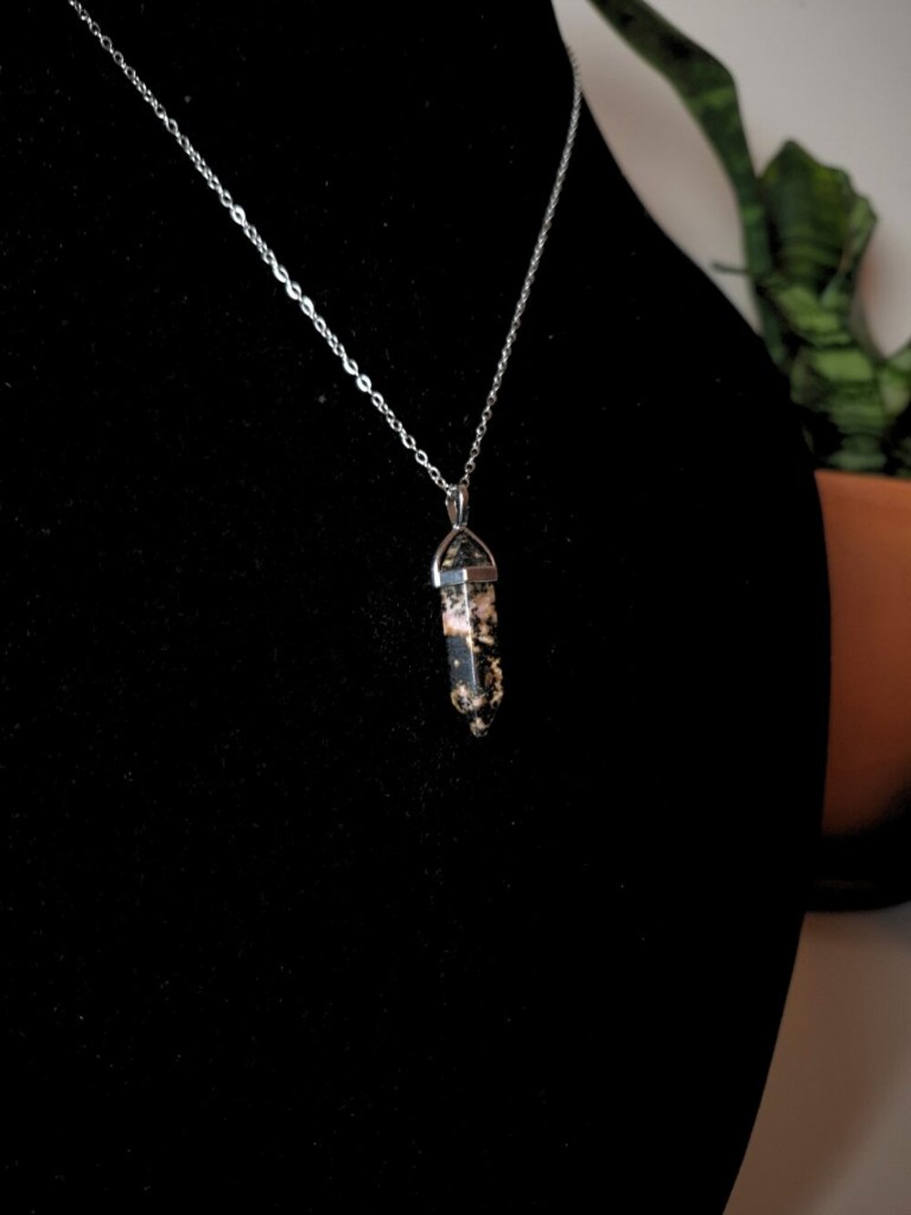 Rhodonite Gemstone Charm Necklace - Picture 3 of 3